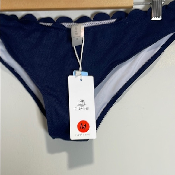 Cupshe Navy Blue Scalloped Bikini Bottom - Picture 3 of 8
